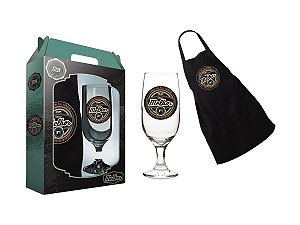 Kit Taça e Avental Brasão Melhor Pai