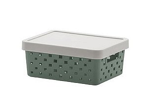 Cesto Organizador com Tampa 39 X 29 X 24cm Verde