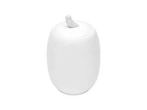 Potiche Porcelana Birds Branco 7,4X6,3X10,9cm