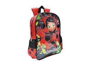 Mochila Escolar Infantil Little Dots Vermelho e Preta