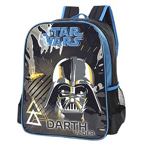 Mochila Escolar Infantil Darth Vader Preto e Azul
