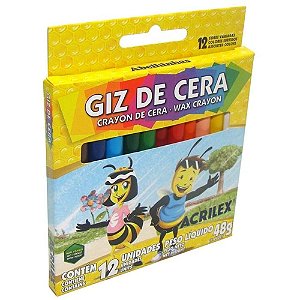 Giz de Cera Fino 48Grs Cx com 12 Cores
