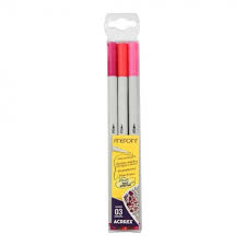 Caneta Porosa 0,4mm Fine Point com 3Cores