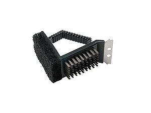 Escova Easy Grill em Aço e Plástico 3 em 1 - 15cm