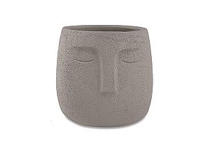 Cachepot Cimento Face Cinza 12,5cm
