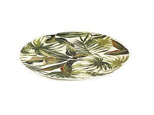 Prato para Sobremesa em Fibra de Bambu Folhas 19cm