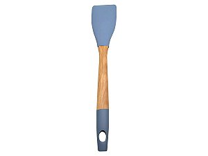 Espatula Culinária Silicone Cabo Bambu 32cm Azul