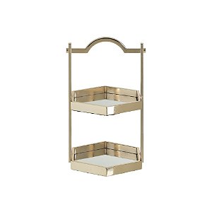 PORTA DOCE EM METAL DOURADO C/ESPELHO