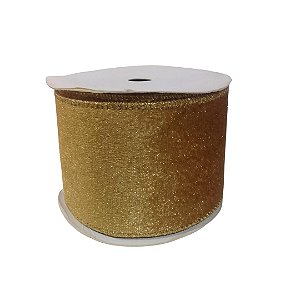 FITA ARAMADA 6,3MX10M GLITTER DOURADA C/ COSTURA