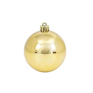 BOLA PEROLADA TUBO C/6 UND DOURADO 8CM