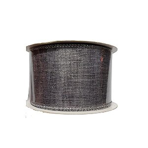 FITA  DECOR ARAMADA 6,3CMX9,14MT LINHO PRATA