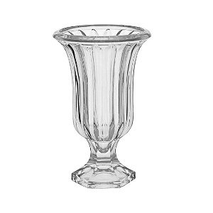 VASO VIDRO C/ PE RENAISSANCE 15X24CM TRANSPARENTE