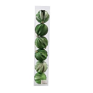 BOLA NATALINA 8CM C/TEXTURA VERDE CX C/6UN