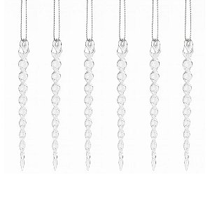 ENFEITE NATALINO PINGENTE C/ 6UND TRANSPARENTE 13,5X13X2CM