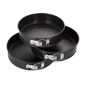 KIT C/ 3 FORMAS FUNDO REMOVIVEL PRETA