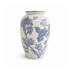 VASO CERAMICA FLORAL OFF WHITE 11X28CM