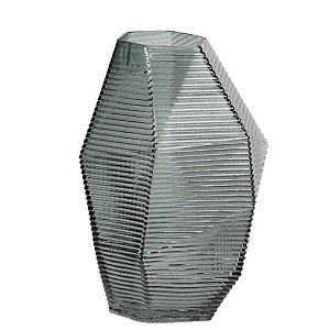 Vaso de Vidro Formas Verde 14,5x24,5cm