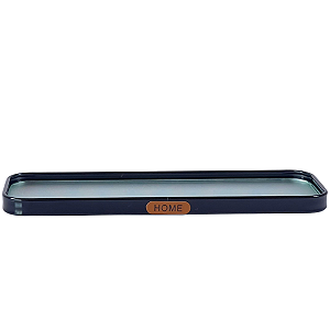 BANDEJA VIDRO RETANGULAR BORDA PRETA 30X10CM