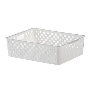 CESTO ORGANIZADOR QUADRATTA 27X21X8CM BRANCO
