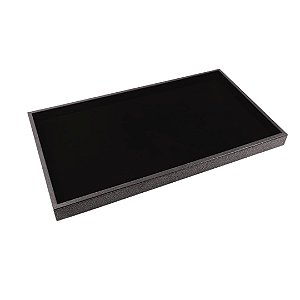 BANDEJA COURINO LISA AVELUDADA PRETA 35X24CM