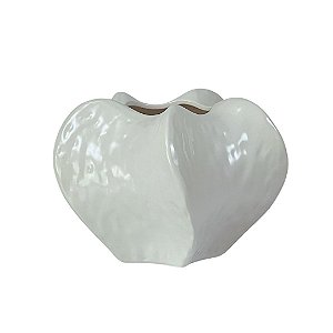 VASO DE CERAMICA ORGANICO BRANCO 20X20X18CM