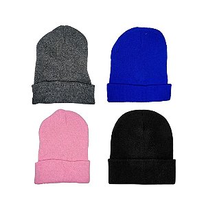 Touca Gorro Lã Lisa Básica Cores Frio