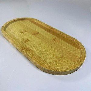 BANDEJA / PETISQUEIRA OVAL DE BAMBU 30X14CM