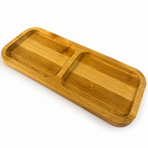 PETISQUEIRA RETANGULAR C/2 DIVISORIAS DE BAMBU 25X10CM