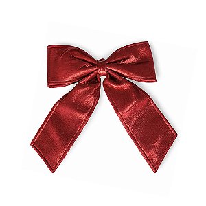 LAÇO NATALINO EM POLIÉSTER CINTILANTE VERMELHO 50X60CM