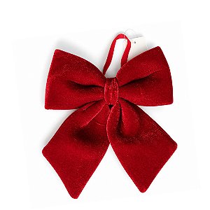 LAÇO NATALINO EM VELUDO LUXO VERMELHO 20X25CM