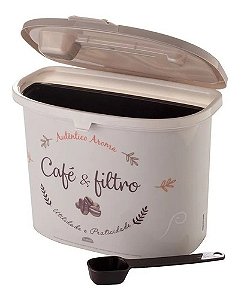 Pote Porta Café E Filtro De 1,5l Com Colher Dosadora Retrô Plasútil