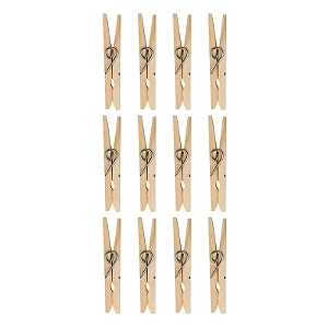 Prendedor Pregador De Roupa Madeira Natural 12 Unidades Mor