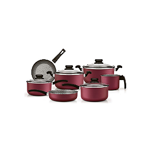 Conjunto de Panelas Premium Alumínio Antiaderente 7 Peças Cereja Panelux