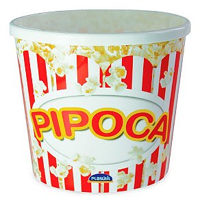Balde De Pipoca Retrô Cinema 2,1l Cor Branco Plasútil