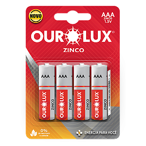 Pilha Aaa Palito Cilíndrica - Kit De 4 Unidades Ourolux