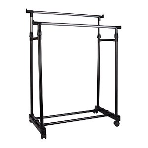 Arara Dupla C/prateleira E Rodinhas 130cm Art House