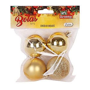 Bola Lisa Dourada Nº 5 Com 4 Peças ATEF