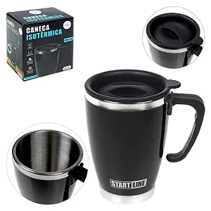 Caneca Inox Revest Plastico 400ml Art House