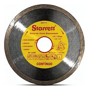 Disco Corte Diamantado 4.3/8 Pol 110mm Ddc110 Cor Cinza Starret