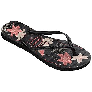 Chinelo Slim Organic 33/34 Preto/Cinza/Rosa Havaianas