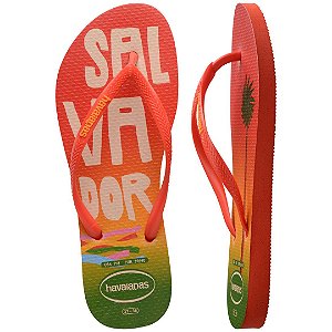 Chinelo Slim Postcard Orange 33/34 Havaianas