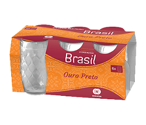 Conj Copo Ouro Preto 6 Pçs Weathon