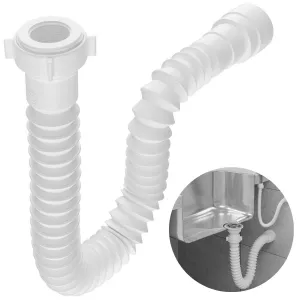 Sifão Sanfonado Longo 1,5m Grande Flexível Universal Cor Branco Astra