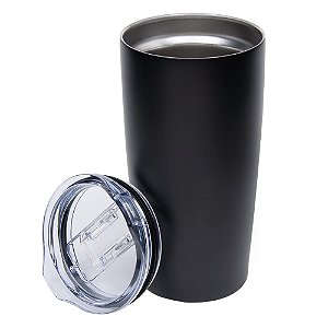 Start Line Copo Inox Térmico Com Tampa 600 Ml Preto ATEF
