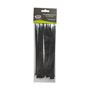 Pacote Com 20 Unidades De Abraçadeiras De Nylon Preta 2,5 x 100 mm Japi