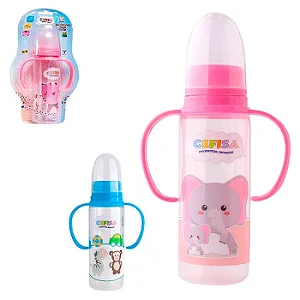 Mamadeira De Plastico 240ml Premium Com Bico Silicone ATEF