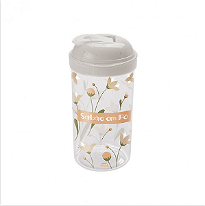 Porta Sabão em Pó com Tampa Rosqueável Floral Plasútil