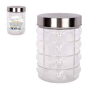 Pote De Vidro 1,3L C/Tpa Inox ATEF