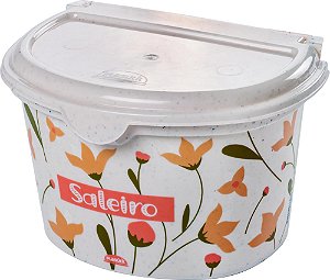 Saleiro em Plástico Marmorizado Floral 1L  Plasútil