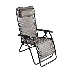 Cadeira De Praia Reclinavel Trançada 120 Kg Deitar Cor Marrom Mor